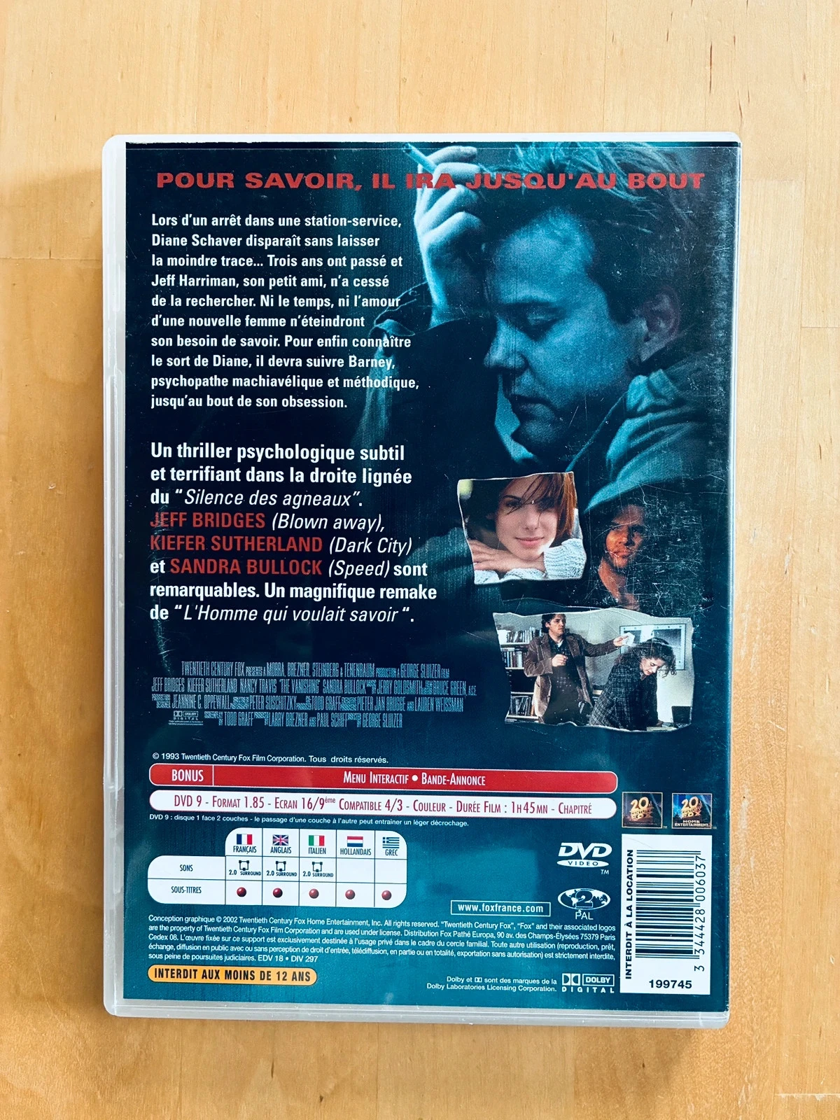 DVD The Vanished Kiefer Sutherland Jeff Bridges. – photo 3
